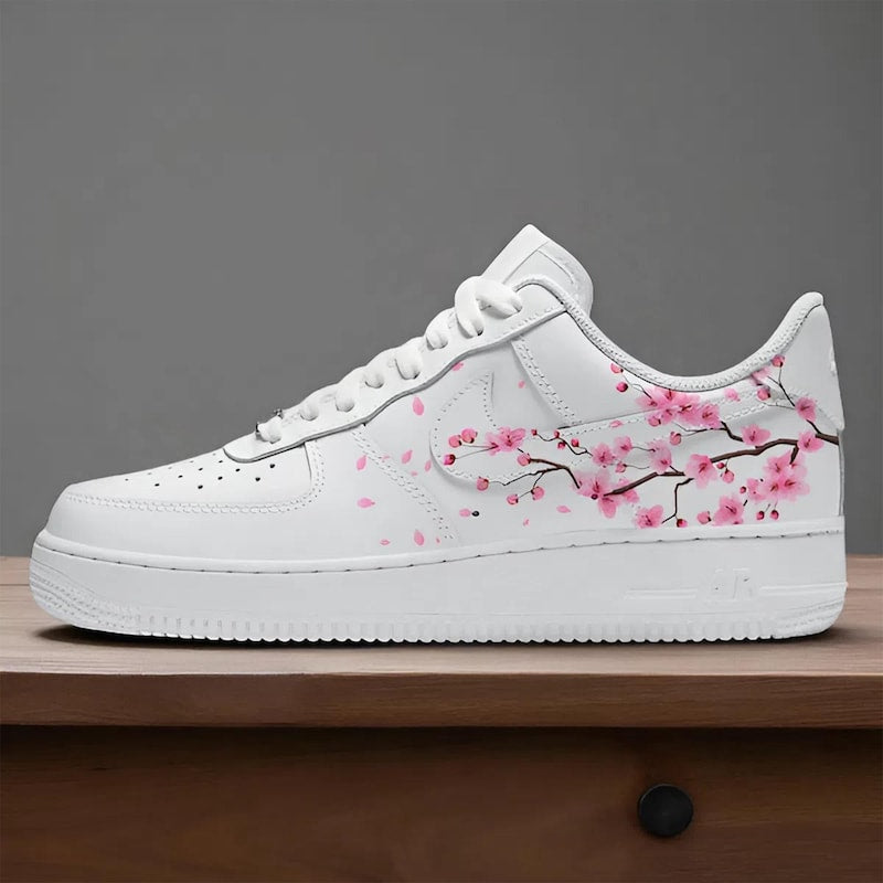 Custom Air Force 1 White Pink Cherry Blossom