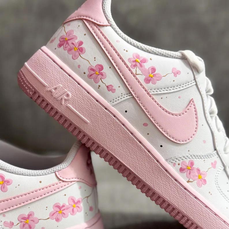 Custom Air Force 1 White Pink Floral