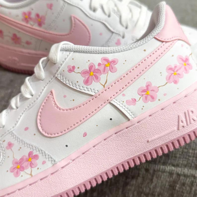 Custom Air Force 1 White Pink Floral
