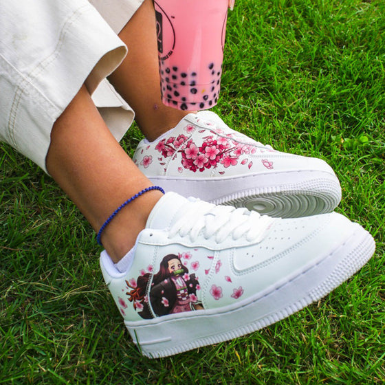 Custom Air Force 1 White Pink Sakura And Anime Character Design