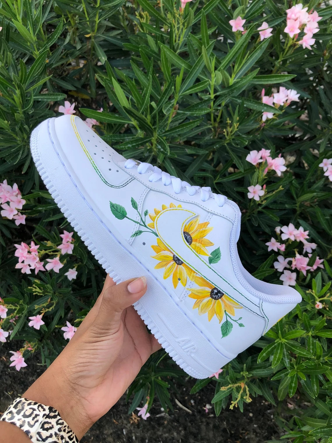Custom Air Force 1 White Sunflower
