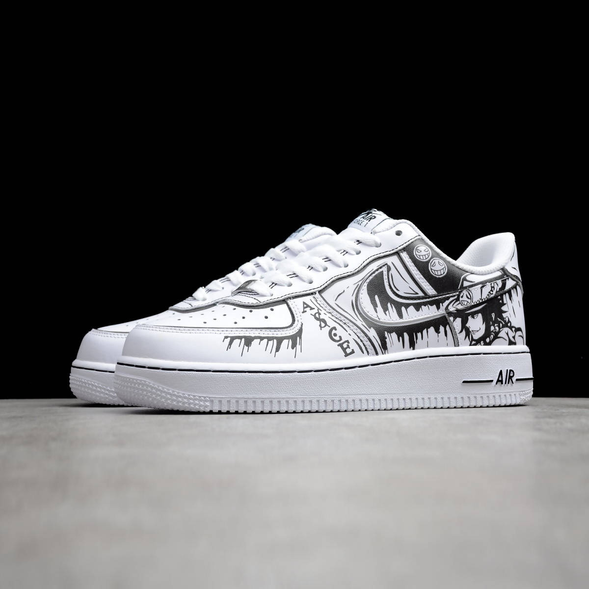 Custom Air Force 1 White With Anime Pattern