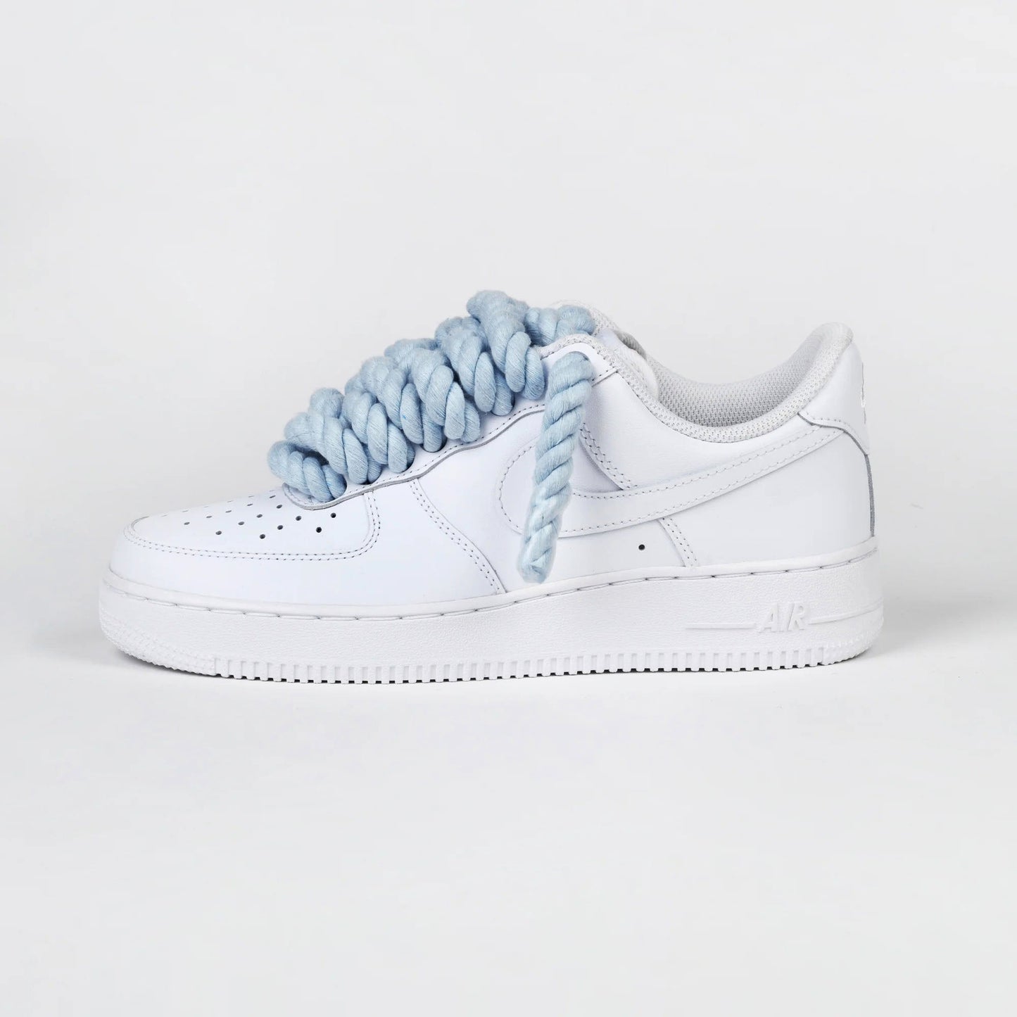 Custom Air Force 1 White With Baby Blue Rope Laces