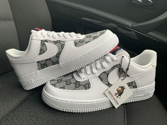 Custom Air Force 1 White With GG Pattern