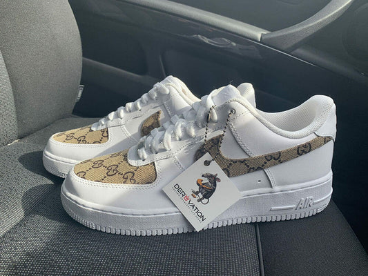 Custom Air Force 1 White With GG Pattern