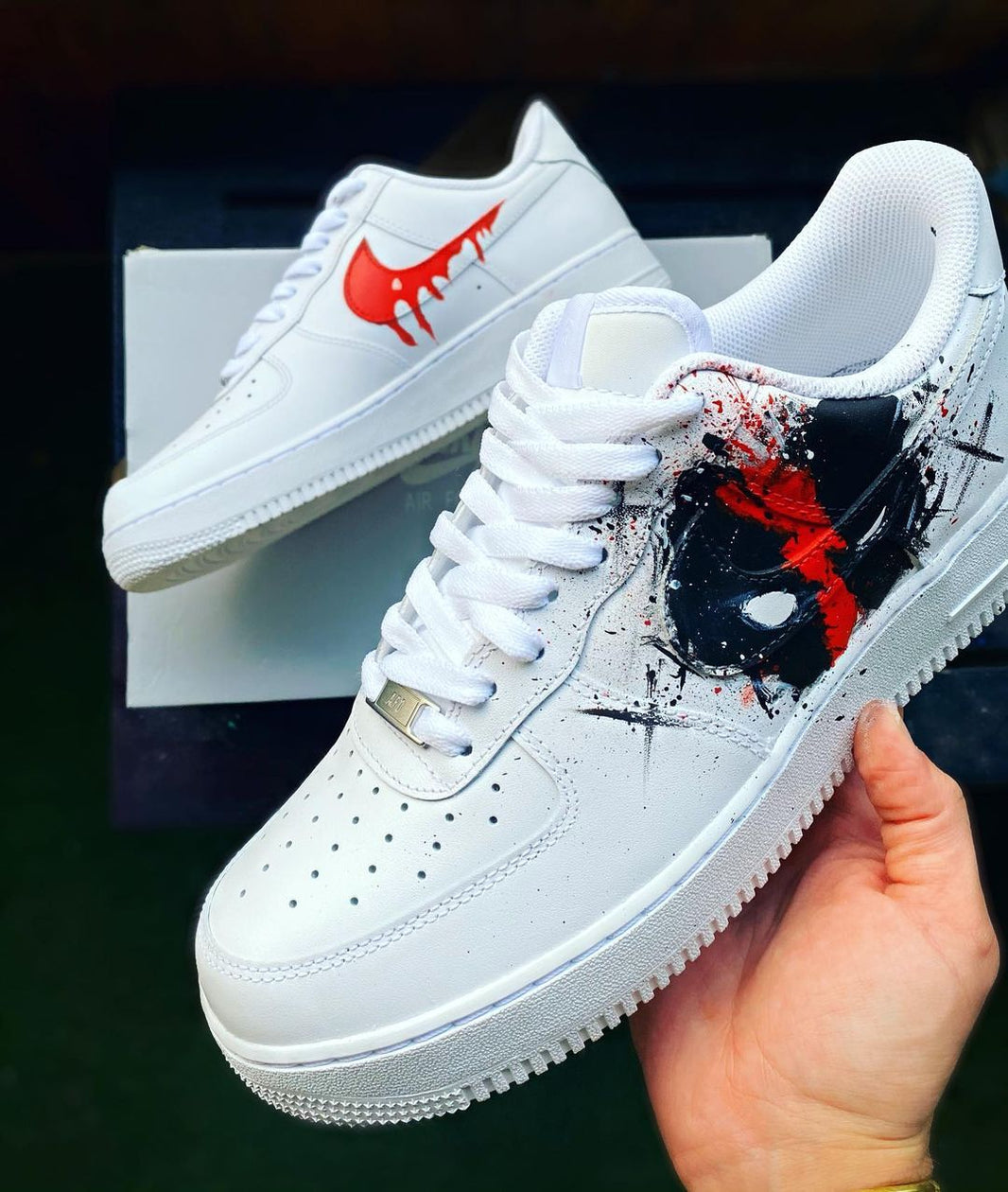 Custom Air Force 1 White With Graffiti And Splash Pattern