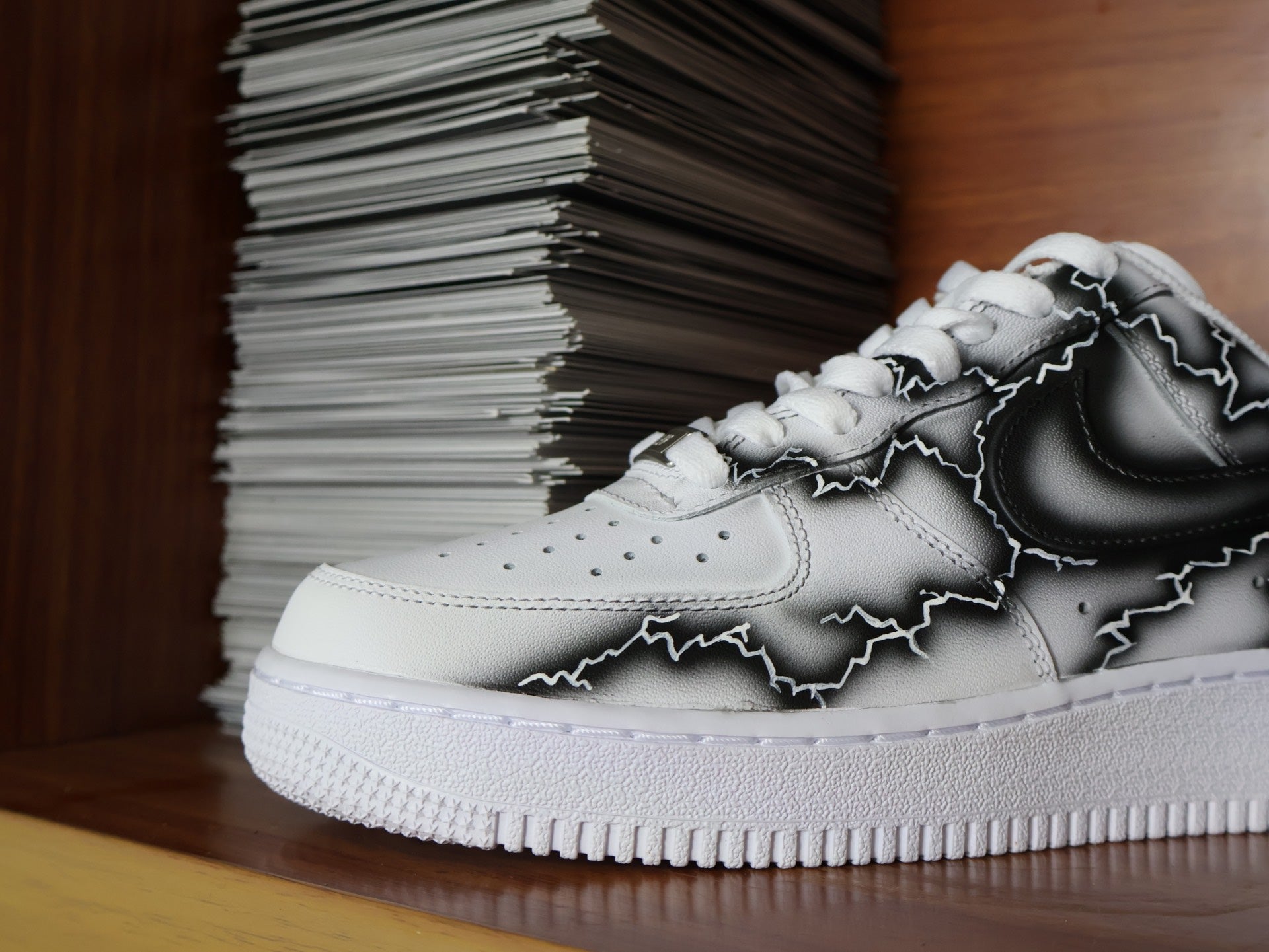 Custom Air Force 1 White With Lightning Pattern