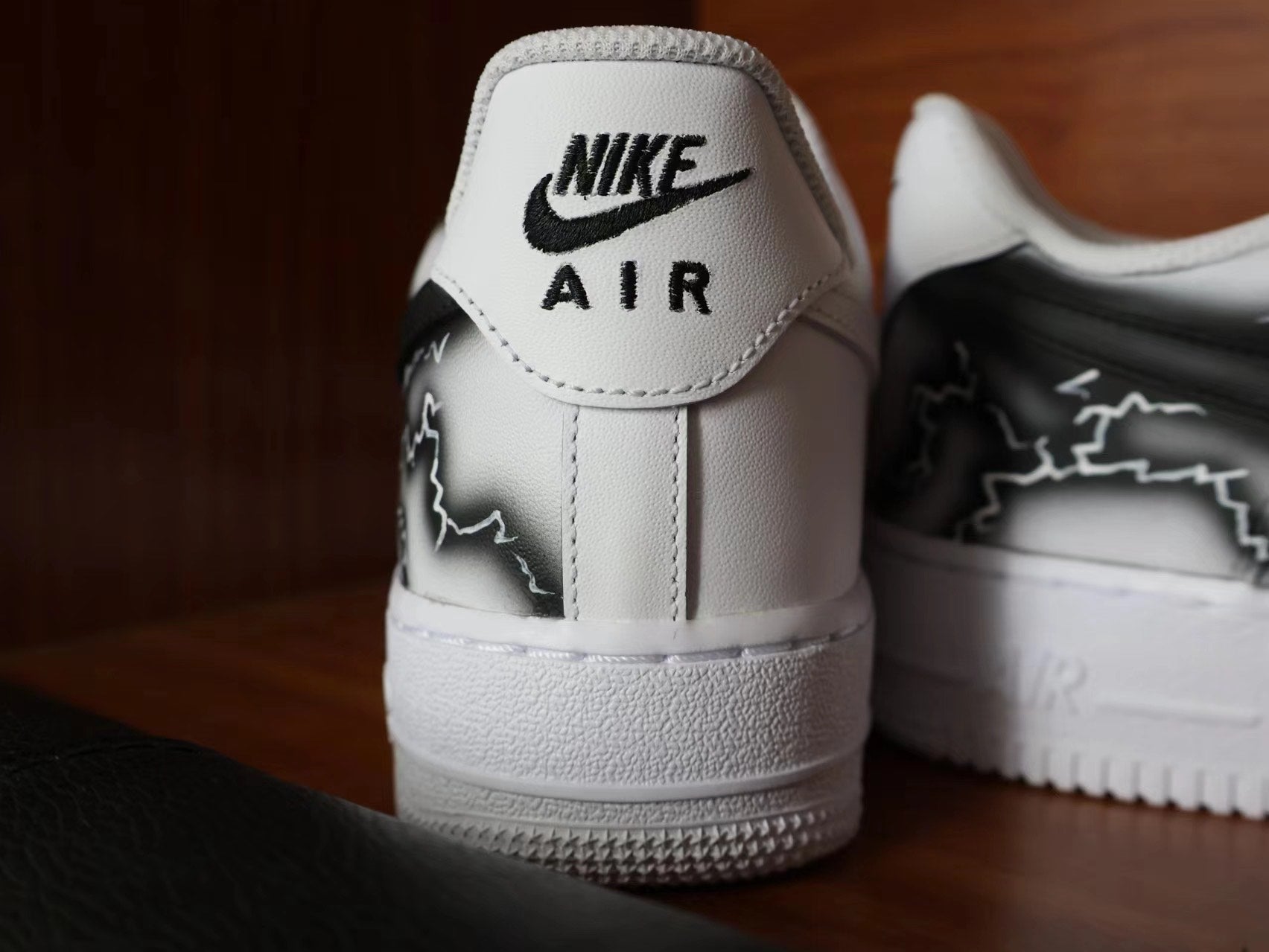 Custom Air Force 1 White With Lightning Pattern