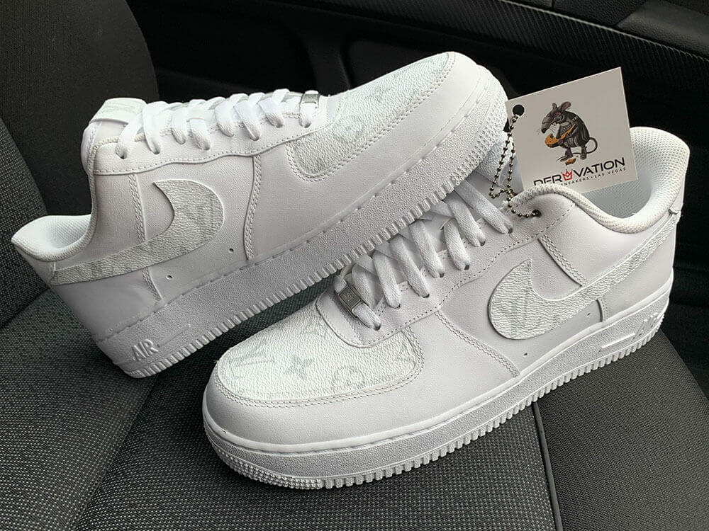 Custom Air Force 1 White with LV Logo