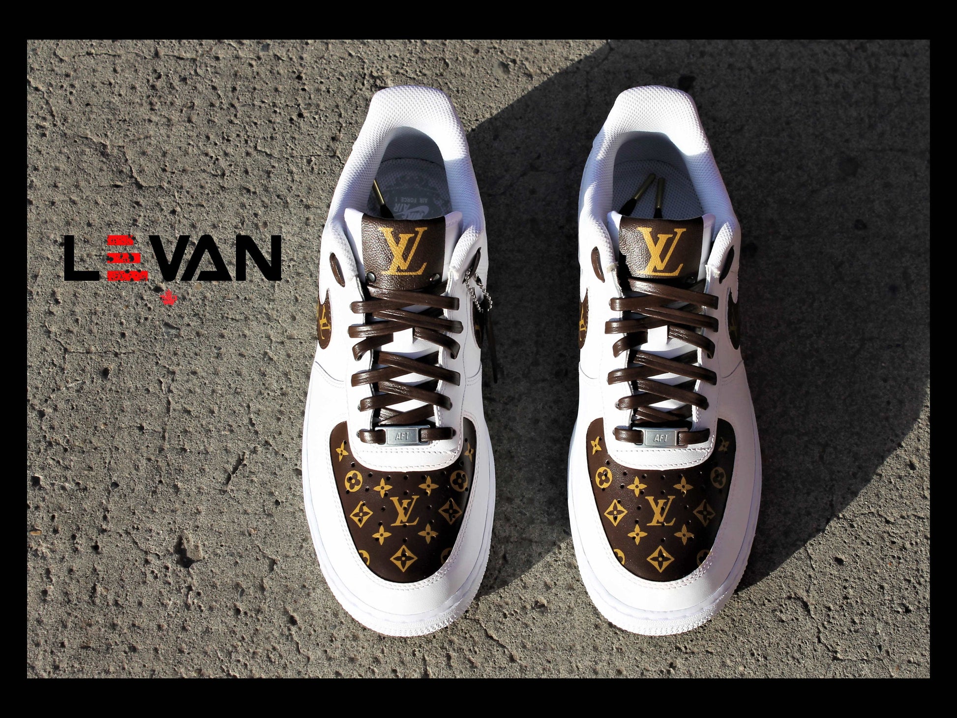 Custom Air Force 1 White With LV Pattern
