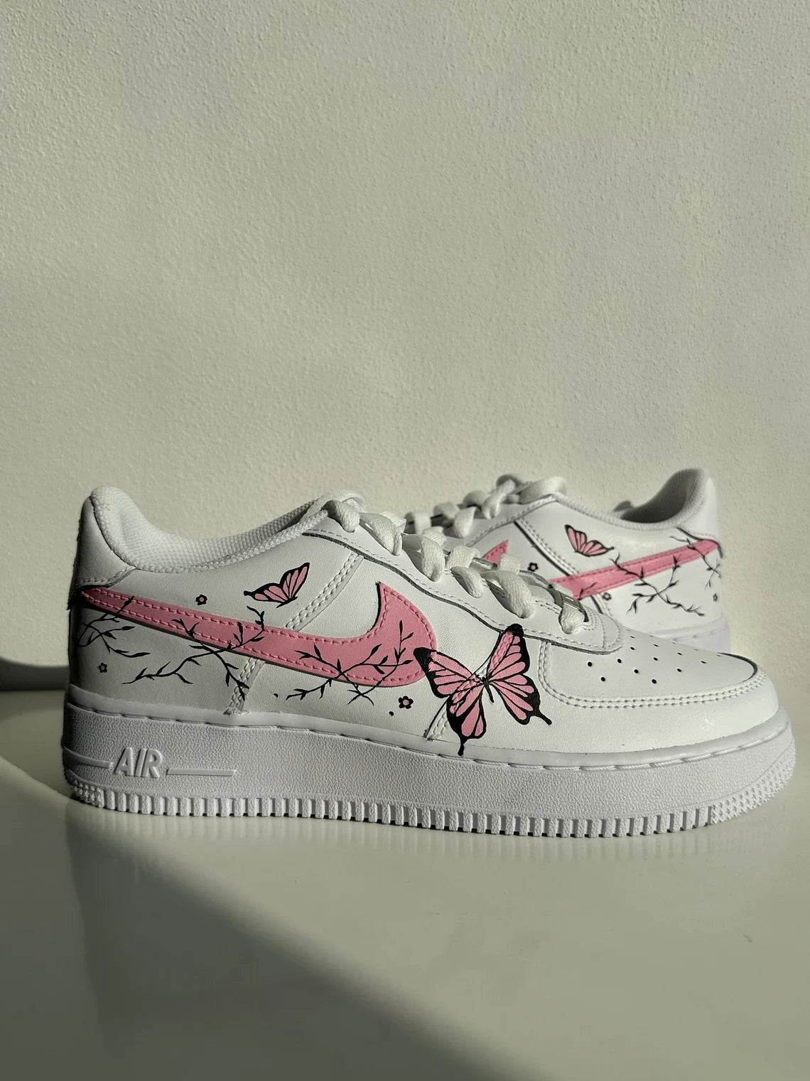 Custom Air Force 1 White with Pink Butterflies