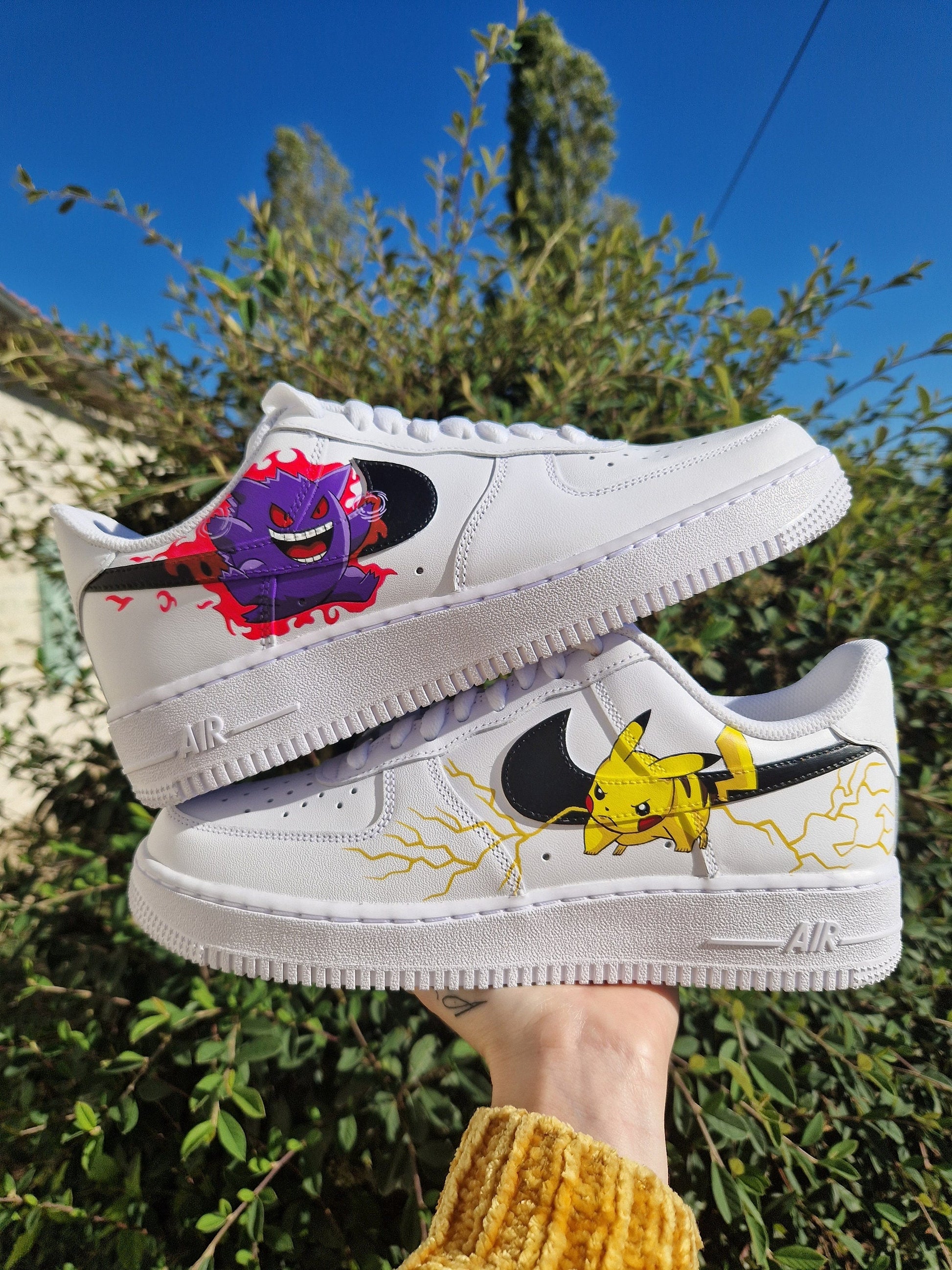 Custom Air Force 1 White With Pokemon Graphics