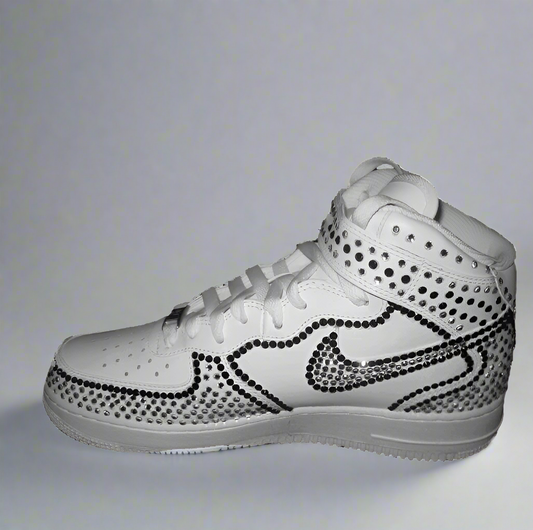 Custom Air Force 1 White With Rhinestone Dots