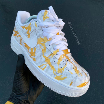 Custom Air Force 1 White Yellow Camouflage Pattern