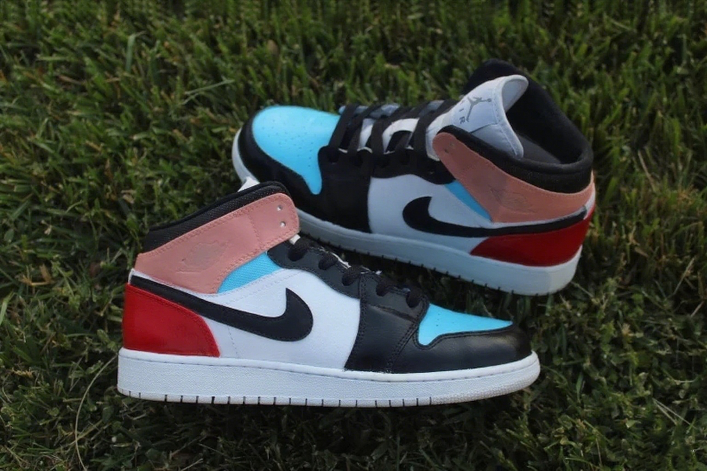 Custom Air Jordan 1 Baby Blue Pink Black Red