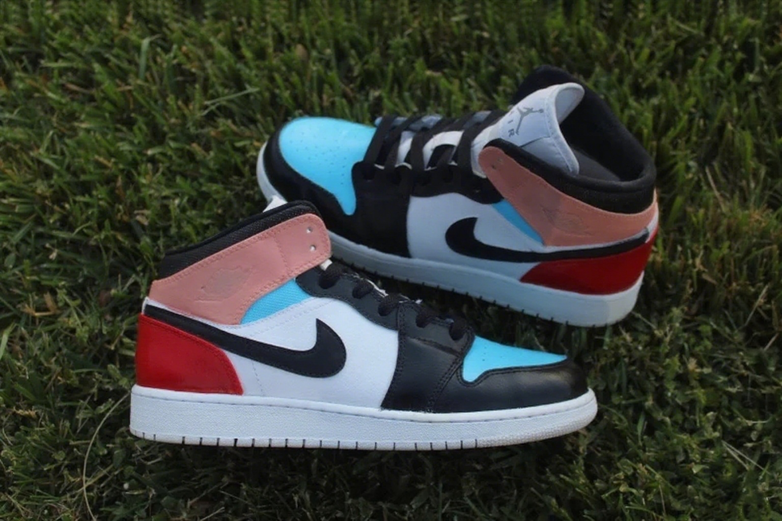 Custom Air Jordan 1 Baby Blue Pink Black Red