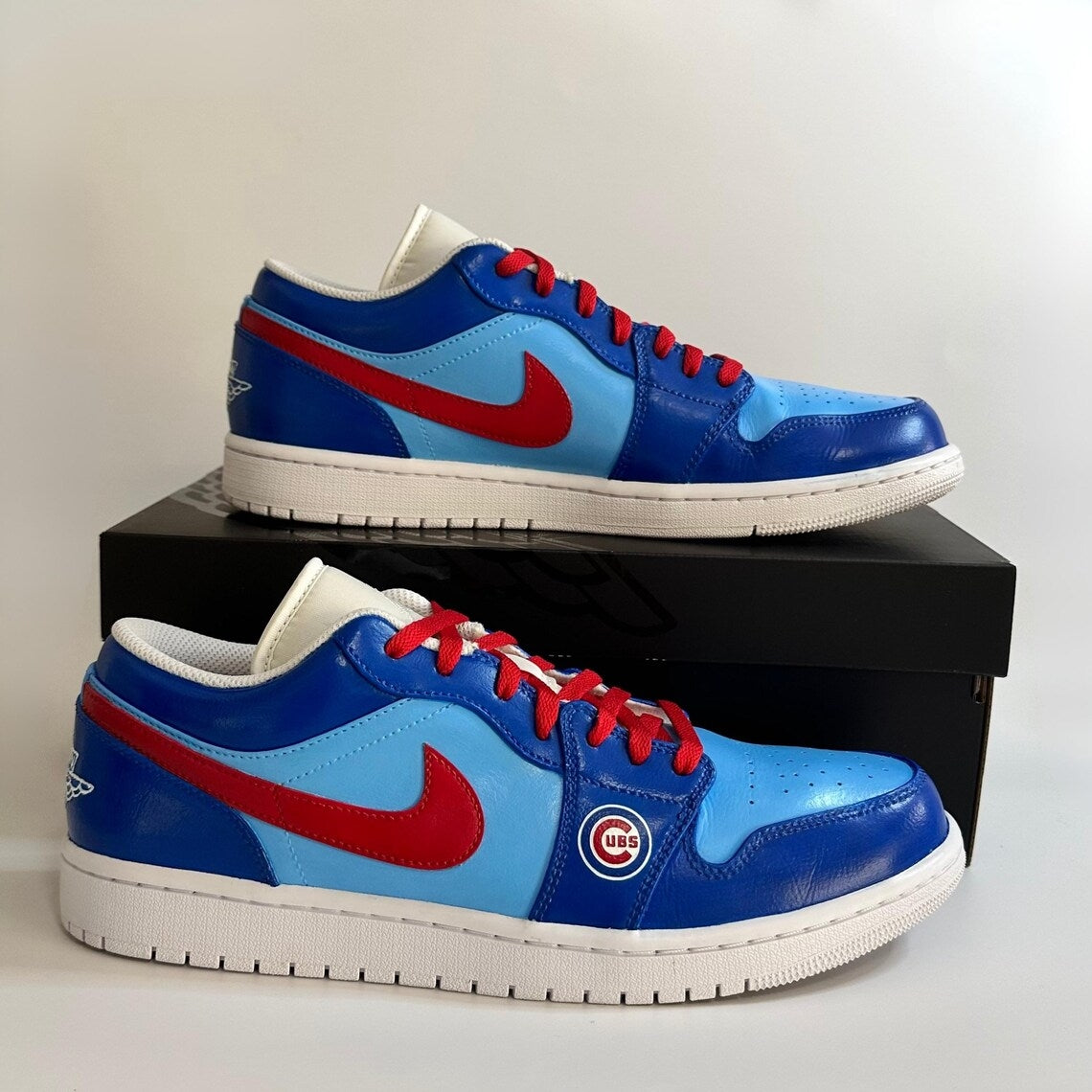 Custom Air Jordan 1 Blue Red Cubs Theme