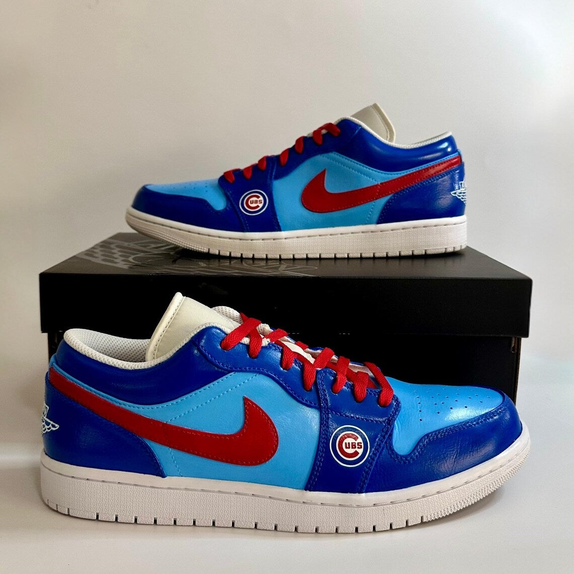 Custom Air Jordan 1 Blue Red Cubs Theme