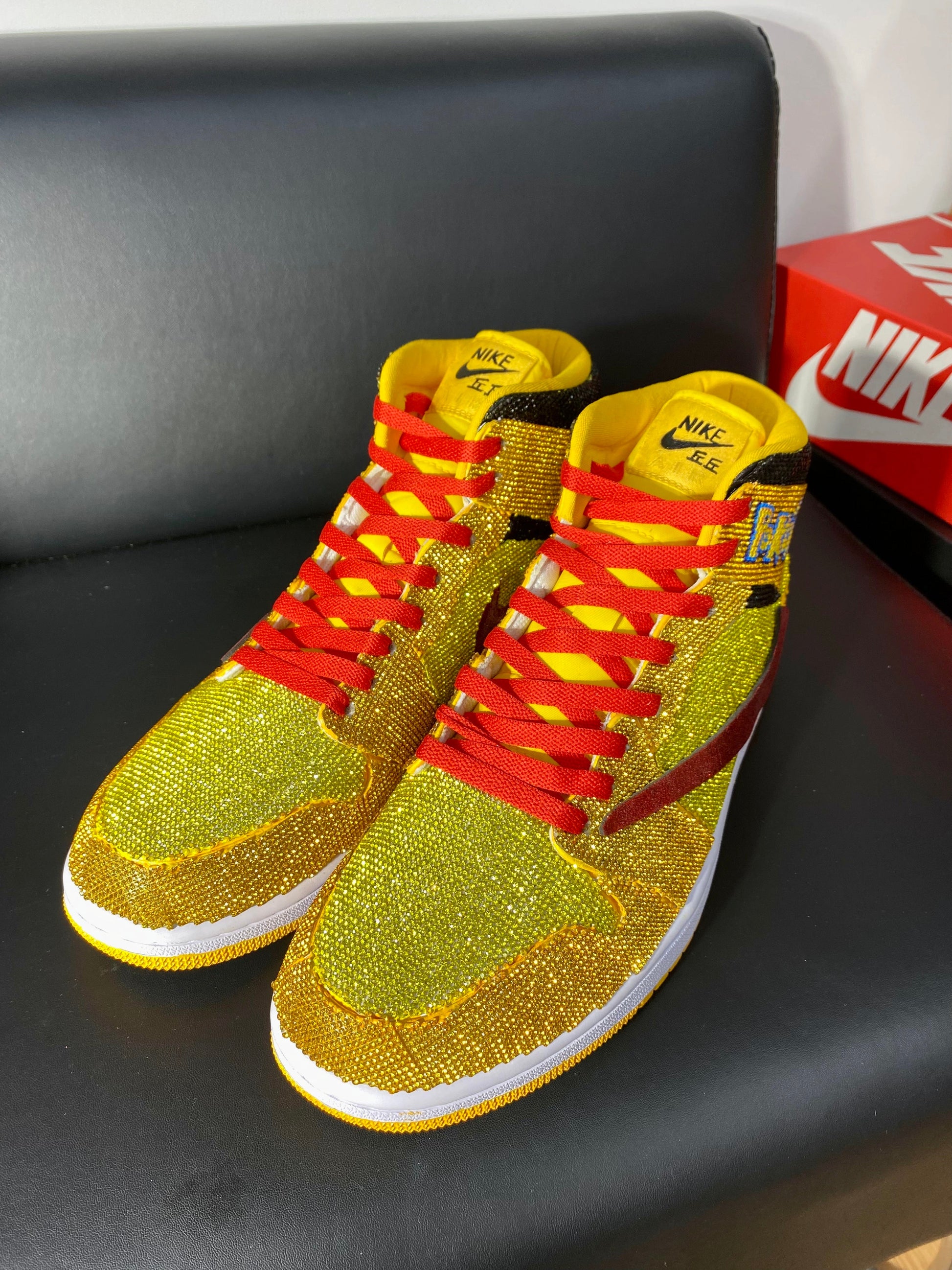Custom Air Jordan 1 Travis Scott Yellow with Pokemon Theme