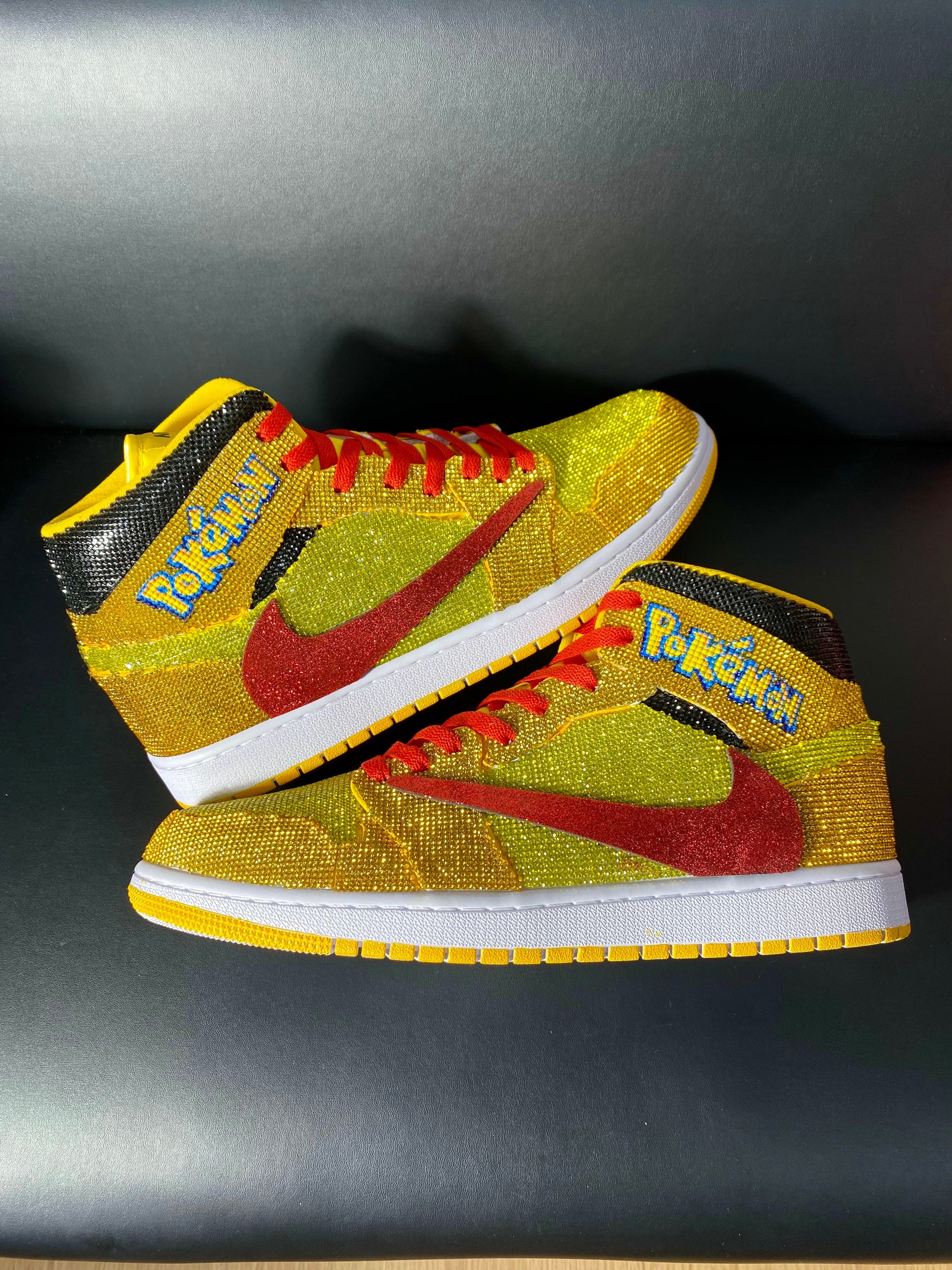 Custom Air Jordan 1 Travis Scott Yellow with Pokemon Theme