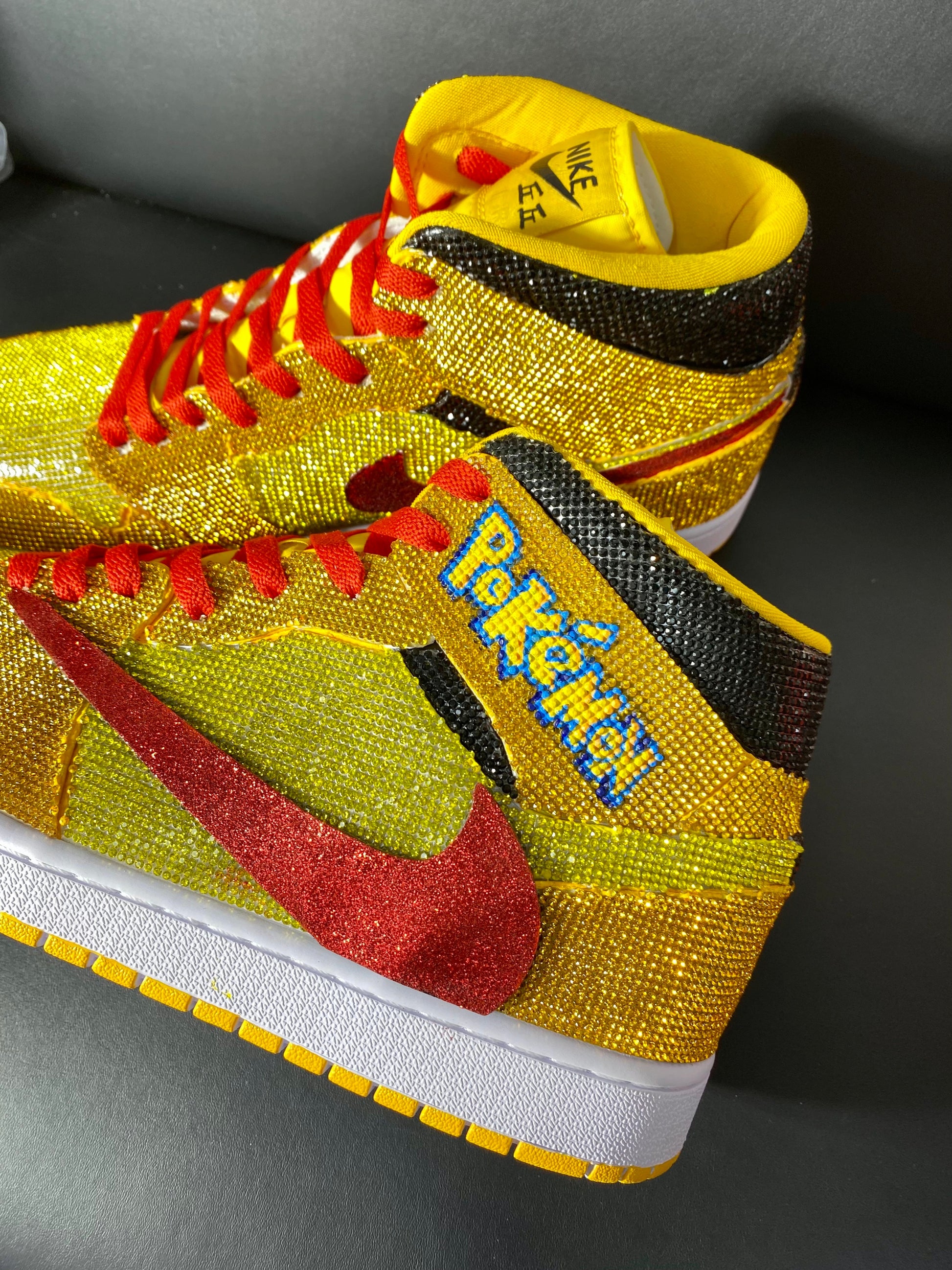 Custom Air Jordan 1 Travis Scott Yellow with Pokemon Theme