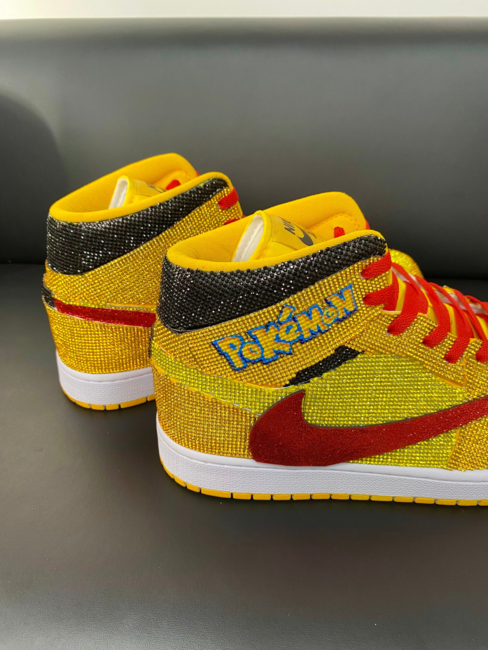 Custom Air Jordan 1 Travis Scott Yellow with Pokemon Theme