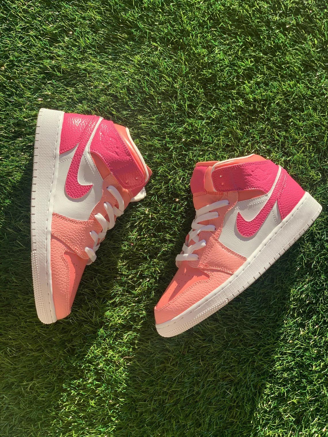 Custom Air Jordan 1 White Baby Pink