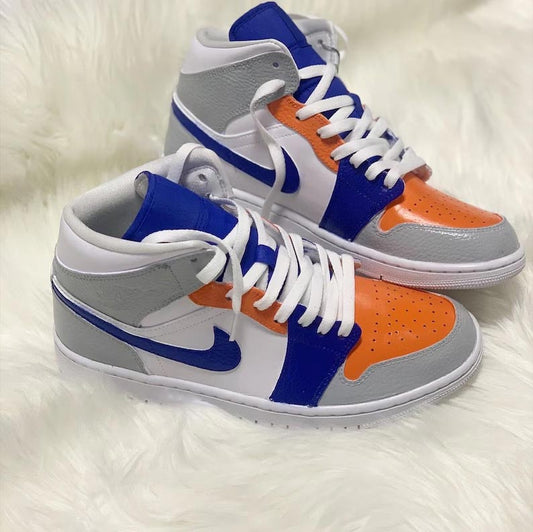 Custom Air Jordan 1 White Blue Orange