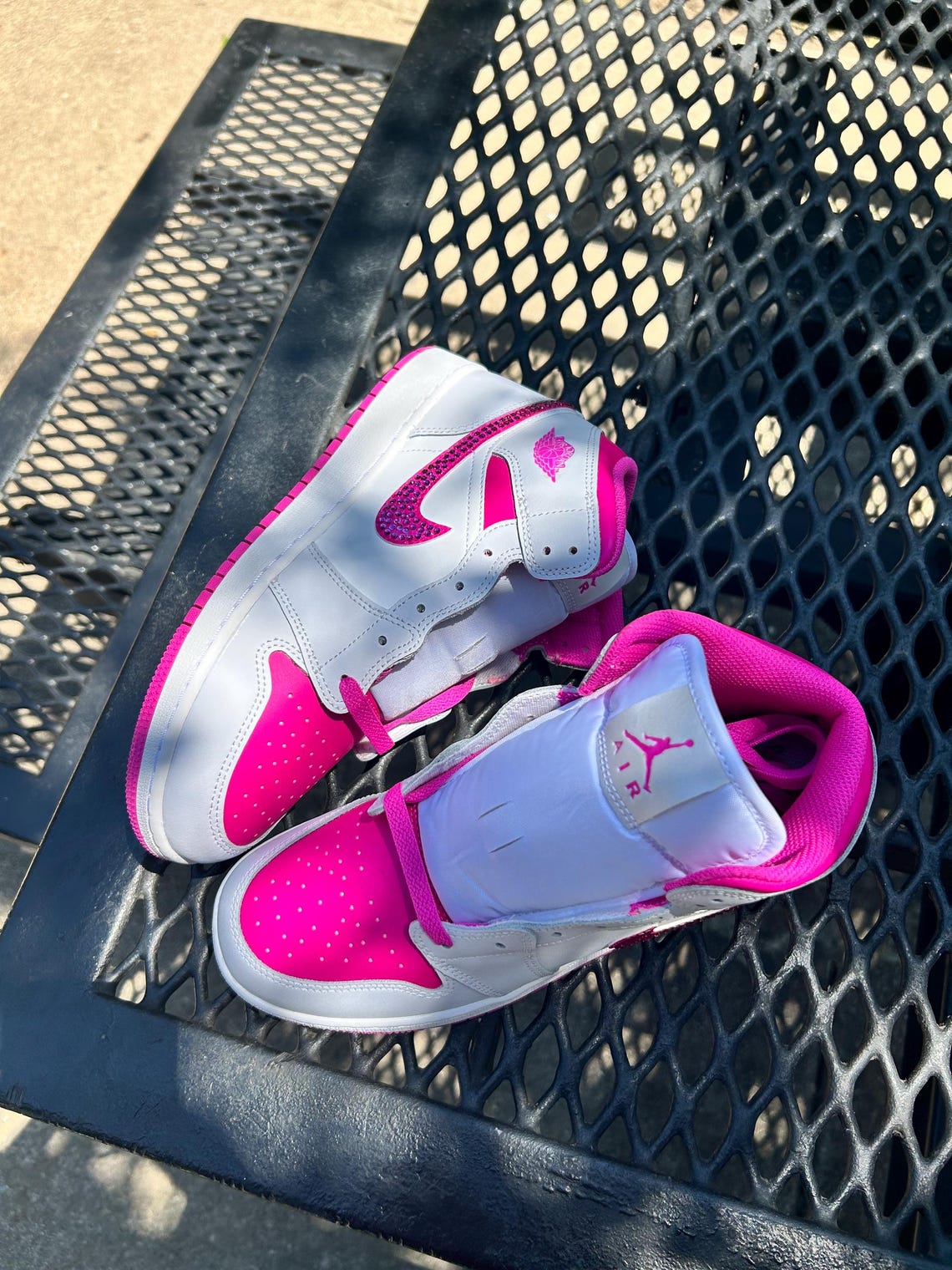 Custom Air Jordan 1 White Pink With Glittery Details