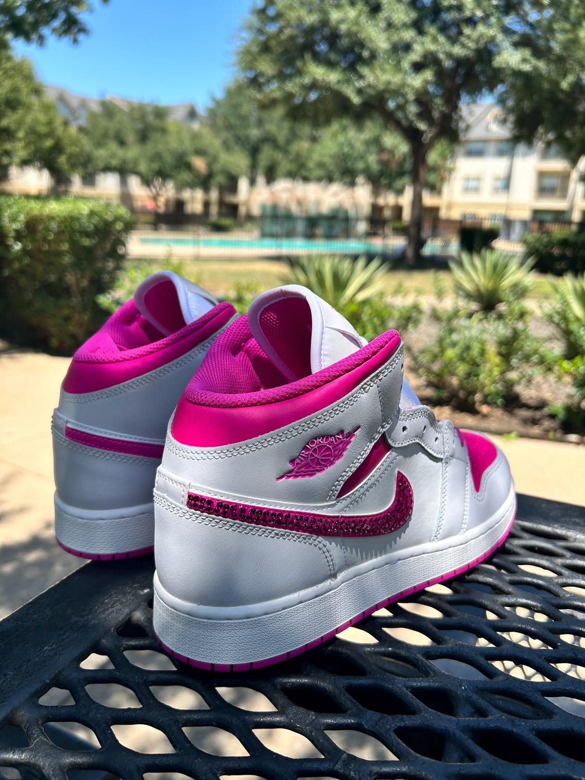 Custom Air Jordan 1 White Pink With Glittery Details