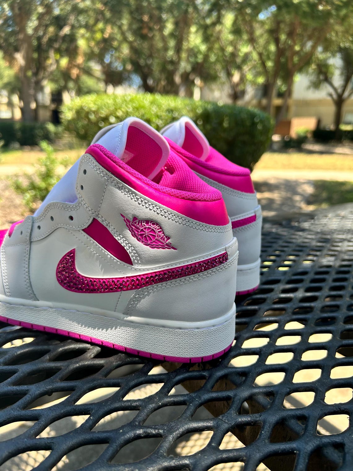 Custom Air Jordan 1 White Pink With Glittery Details