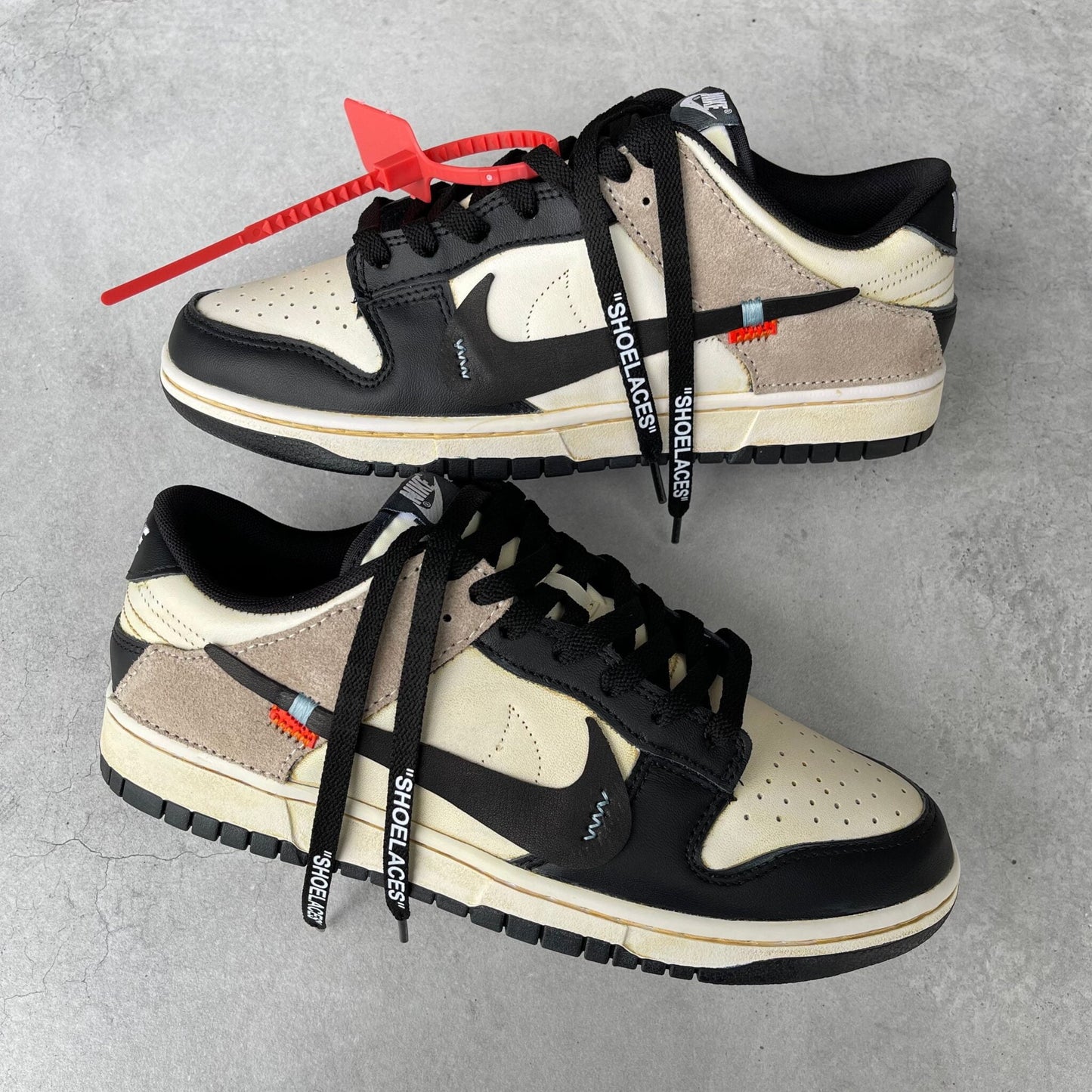 Custom Dunk Black Beige Design