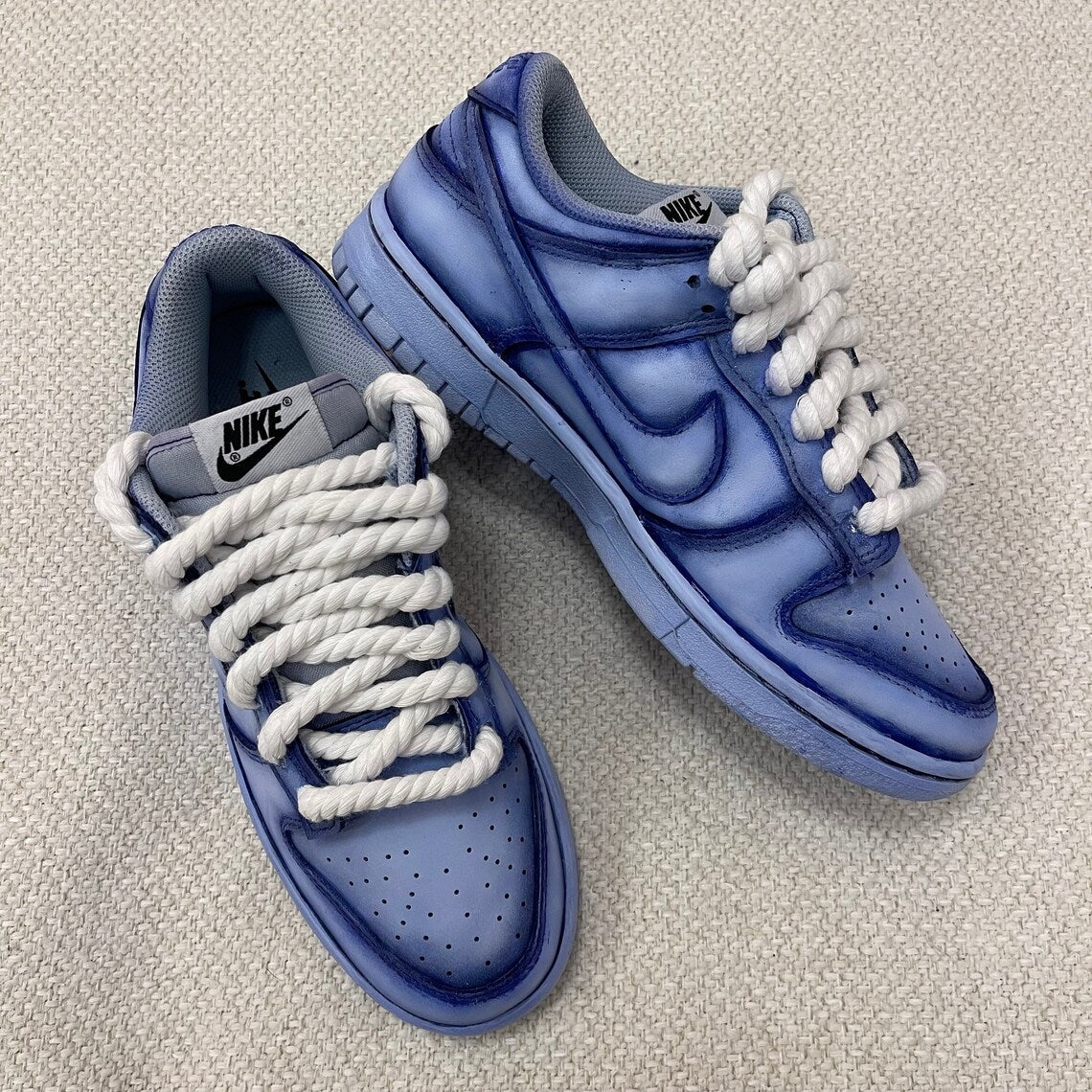 Custom Dunk Blue Rope Laces