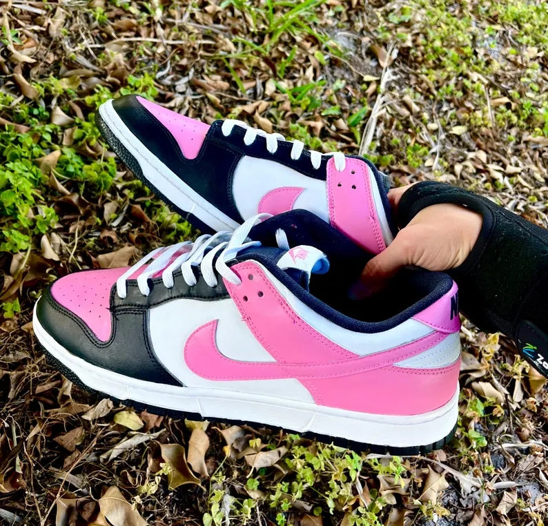 Custom Dunk Pink Black White