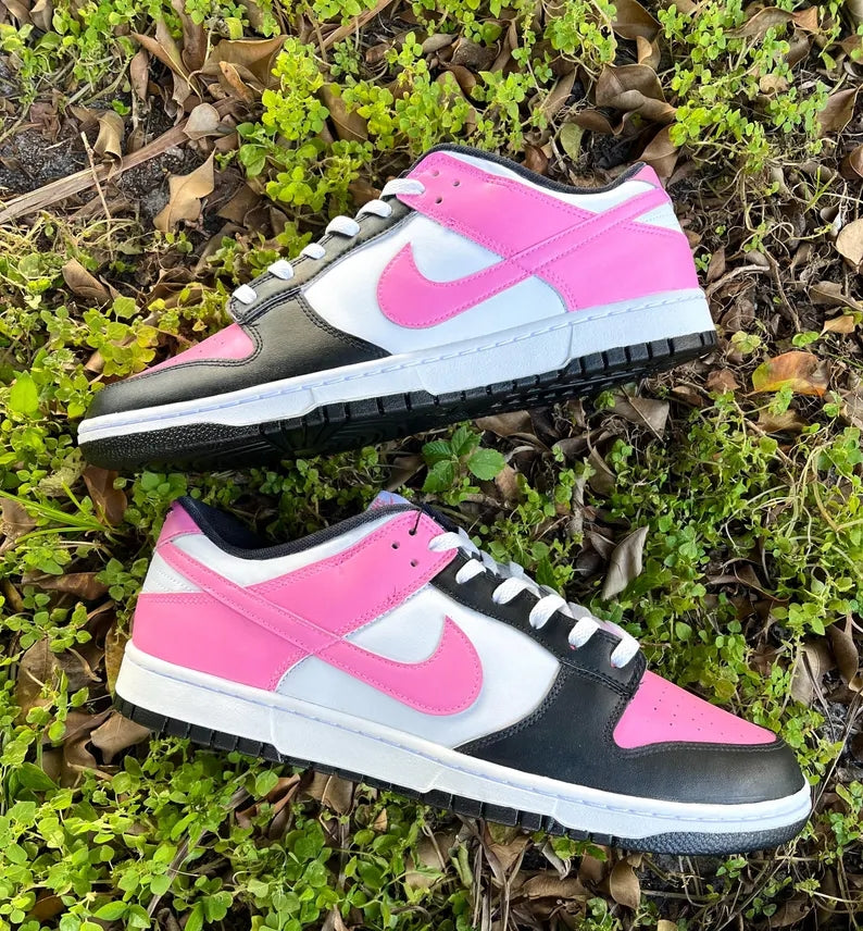 Custom Dunk Pink Black White