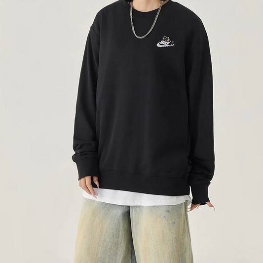 Custom Embroidery Nike Sweatshirt Black Cat