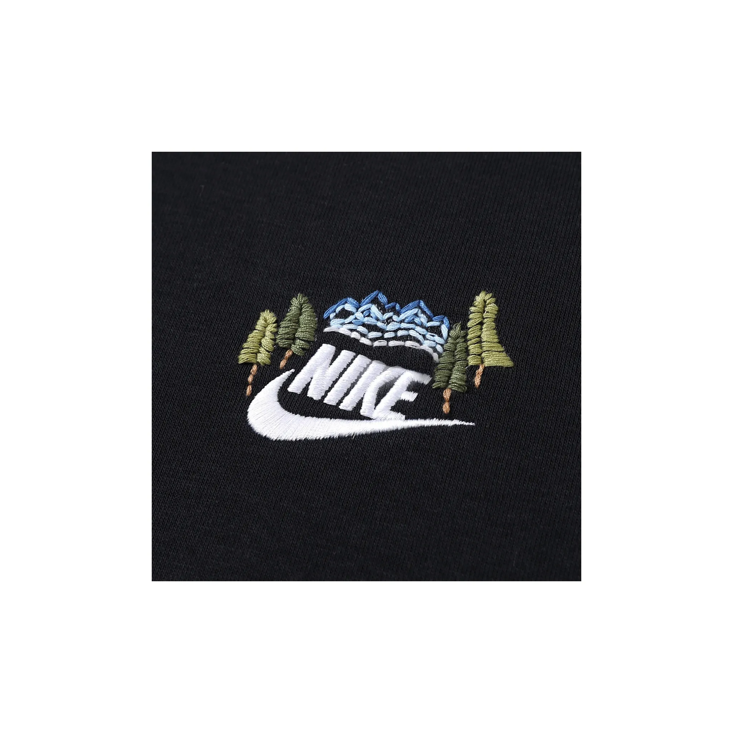 Custom Embroidery Nike Sweatshirt Black Mountain Tree