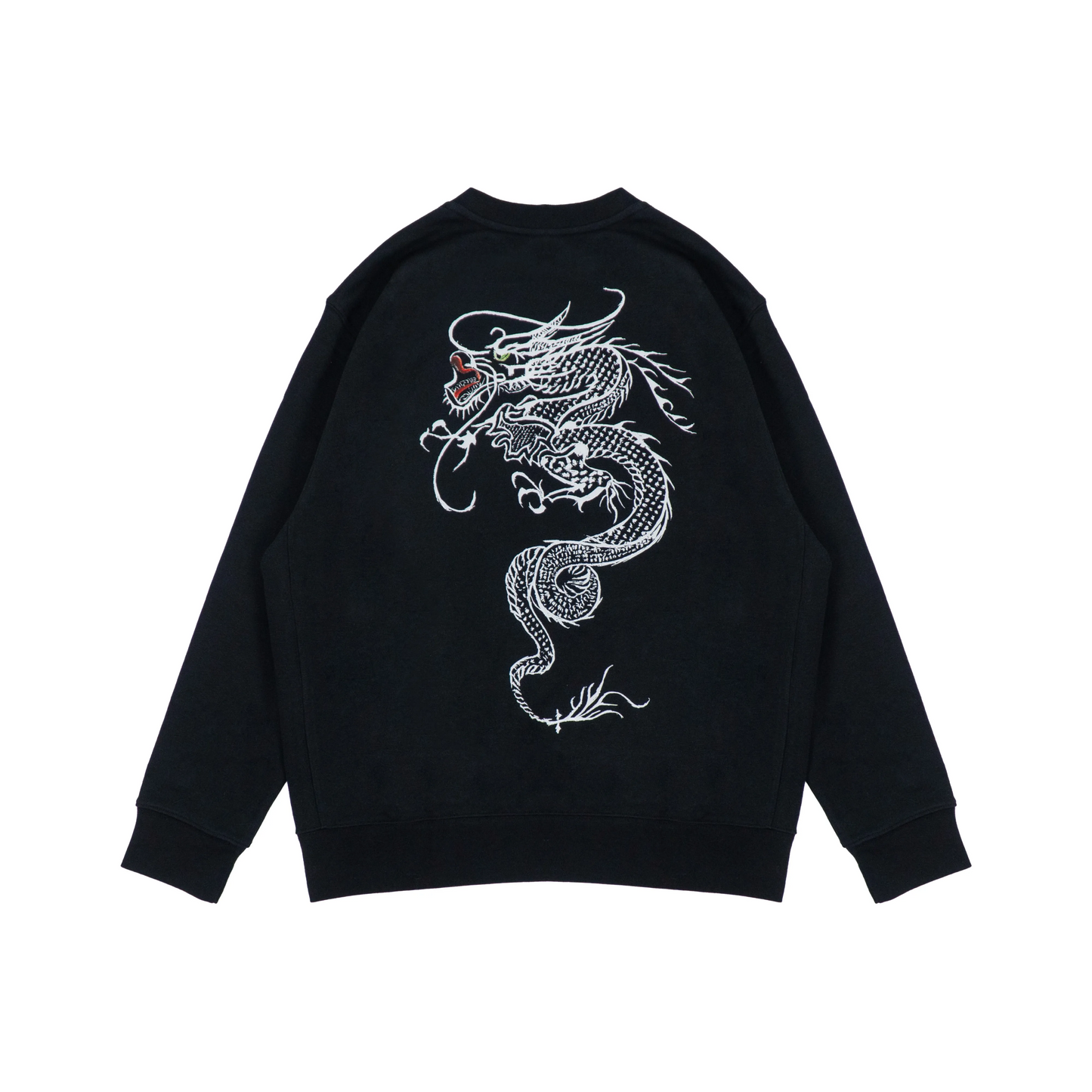 Custom Embroidery Nike Sweatshirt Black White Dragon Motif
