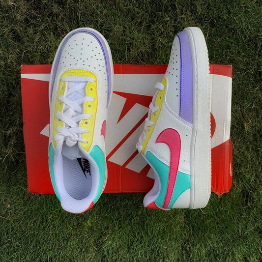 Custom Nike Court Vision White Multicolor Panels