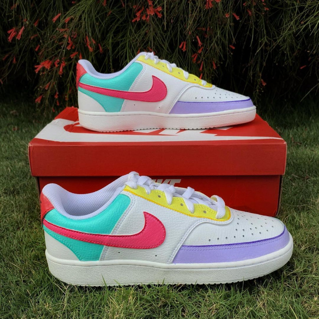 Custom Nike Court Vision White Multicolor Panels