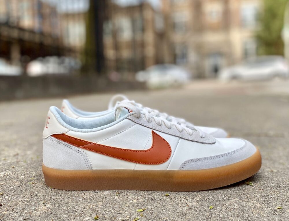 Custom Nike Court Vision White Orange Swoosh Design