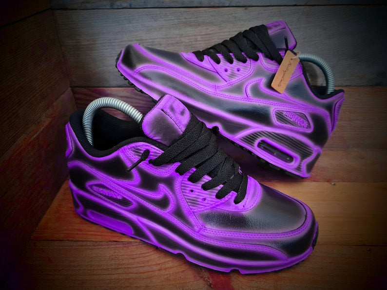 Custom Nike mix Black Purple Glow in the Dark