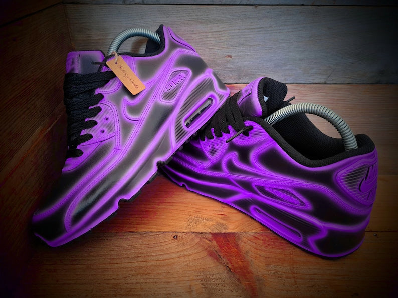 Custom Nike mix Black Purple Glow in the Dark