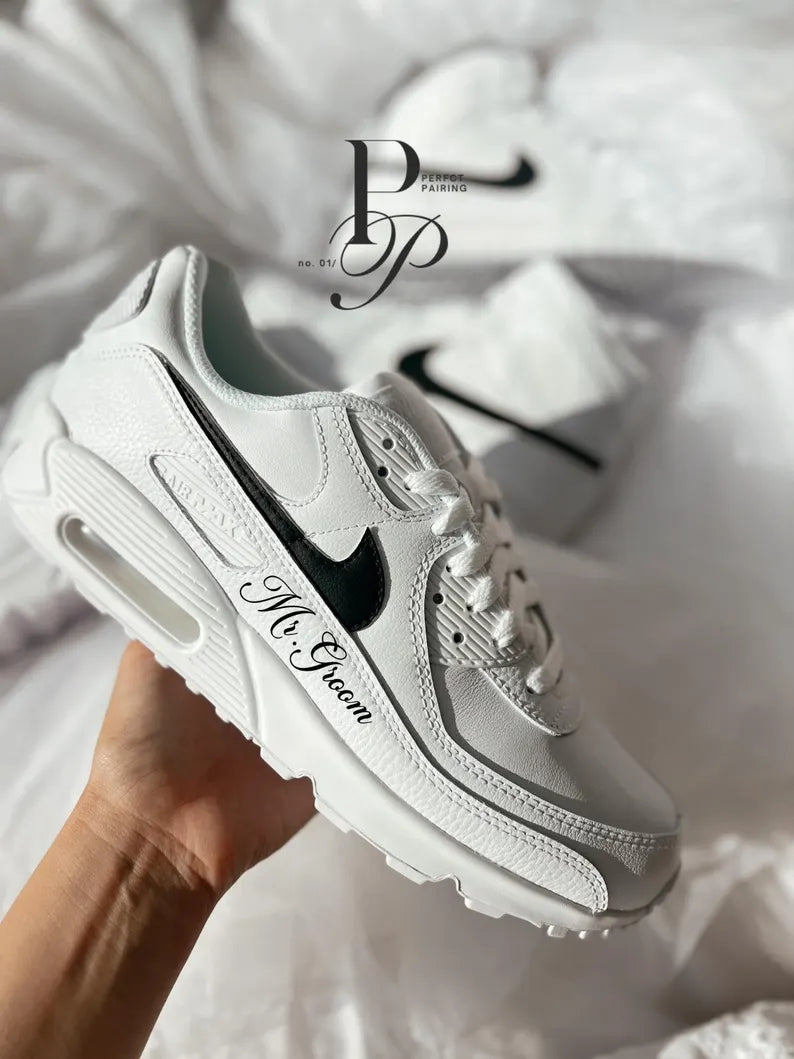 Custom Nike Mix White Black DIY Monogrammed