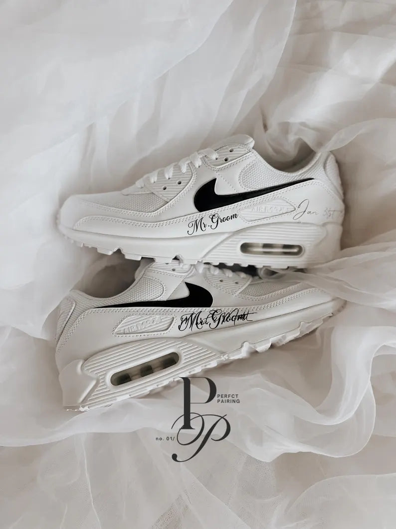 Custom Nike Mix White Black DIY Monogrammed