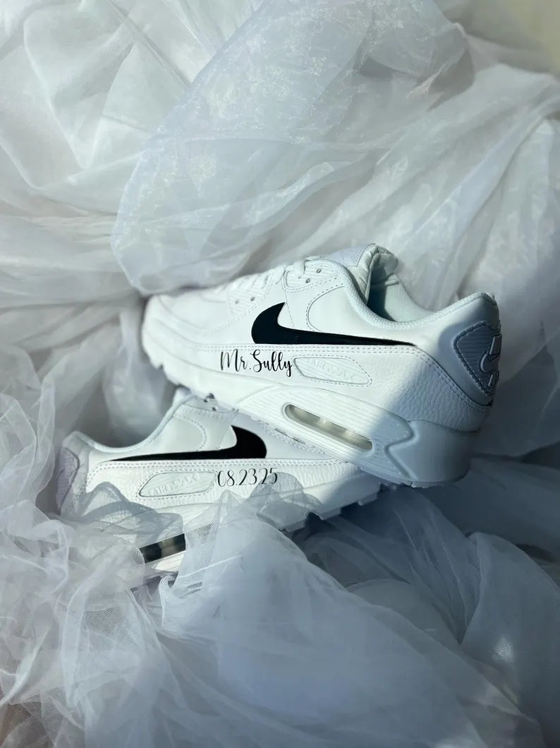 Custom Nike Mix White Black DIY Monogrammed