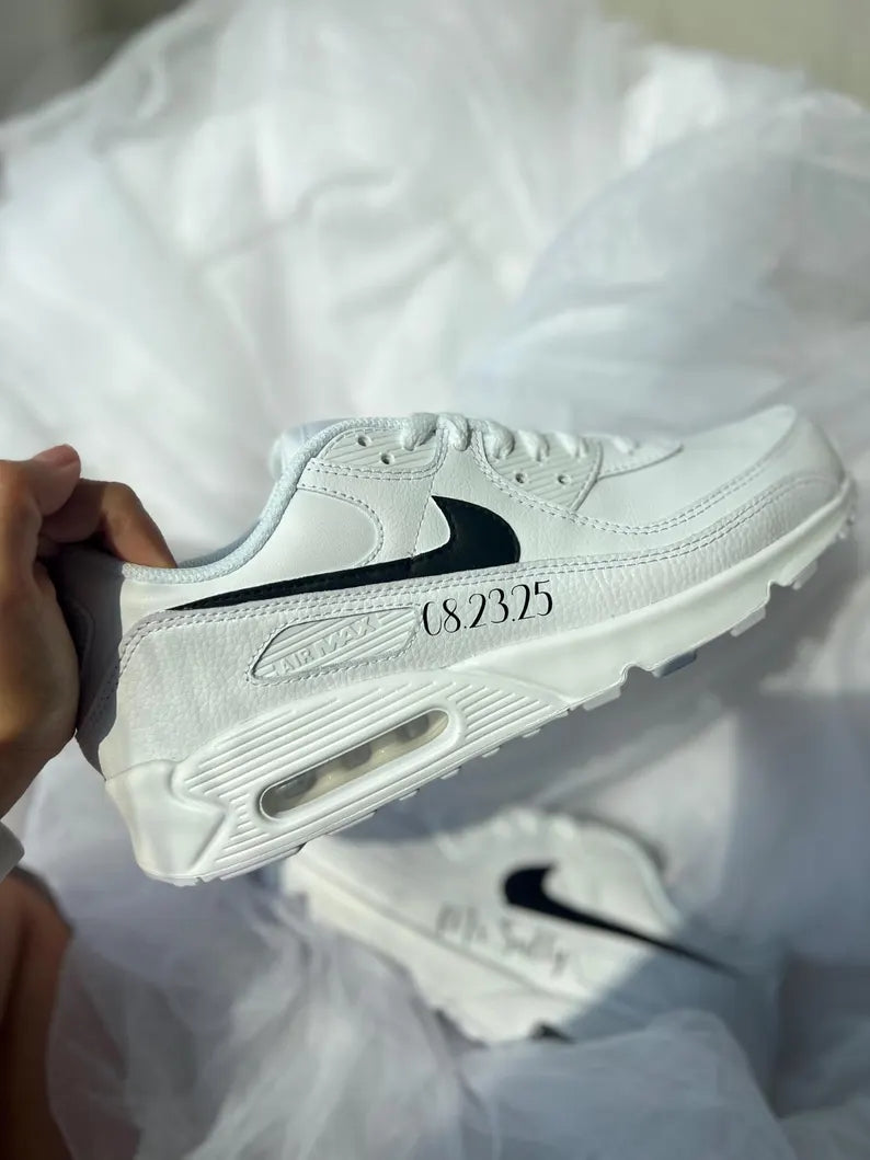 Custom Nike Mix White Black DIY Monogrammed