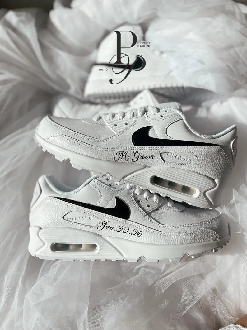 Custom Nike Mix White Black DIY Monogrammed
