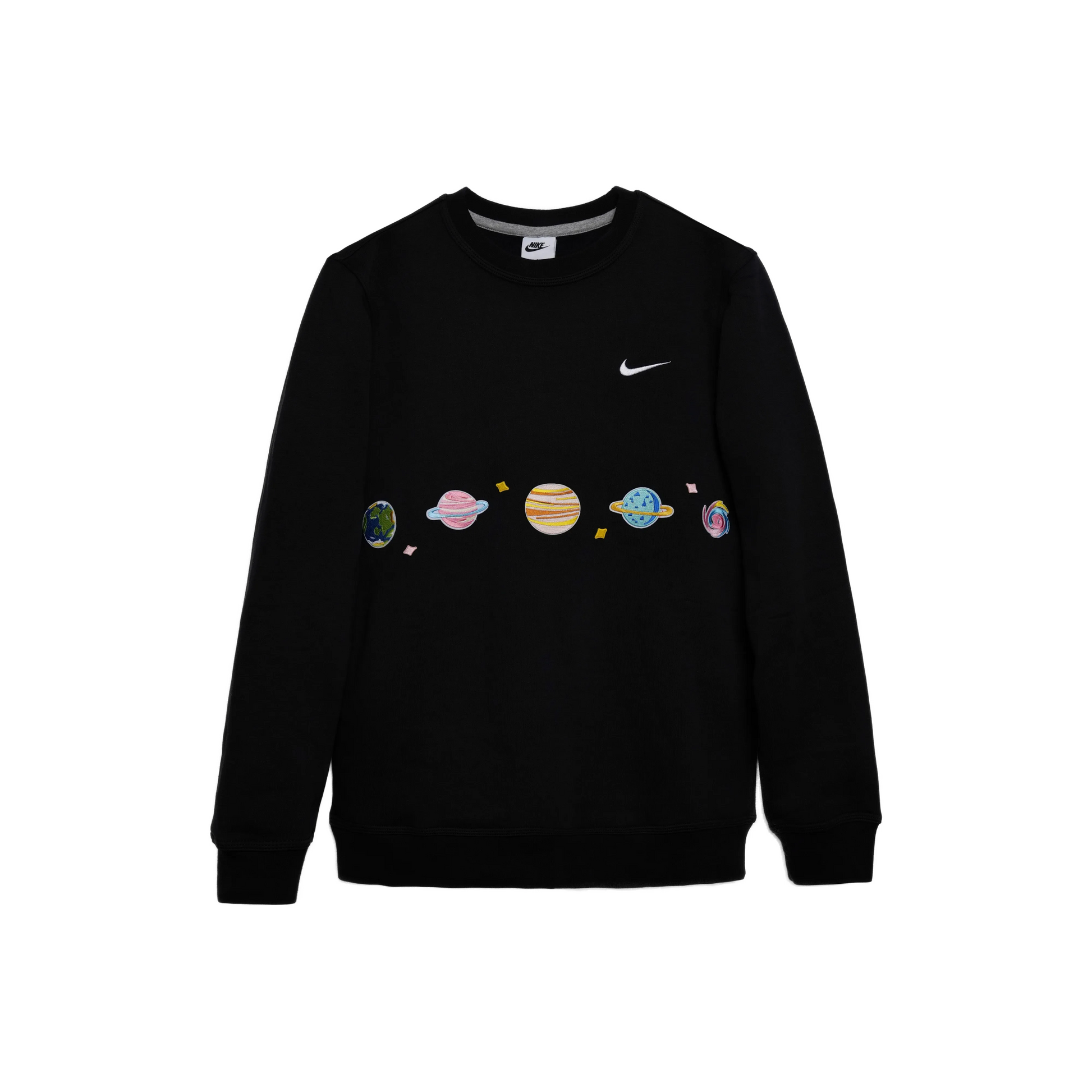 Custom Nike Sweatshirt Black Colorful Planets