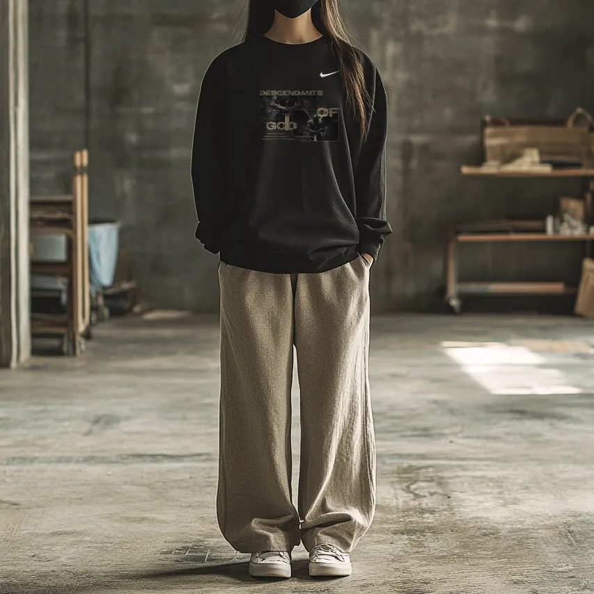 Custom Nike Sweatshirt Black Descendants of God Print